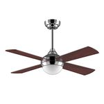 Ovlaim Quiet DC Motor 122cm Wood Ceiling Fan with Lights Remote Control for Bedroom Living Room, Silent DC Motor, 4 Blades Brown