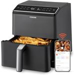 COSORI Dual Blaze Air Fryer with Top & Bottom Heating, No Shaking & No Preheating, 6.4L Capacity, No Noise During Cooking, Black