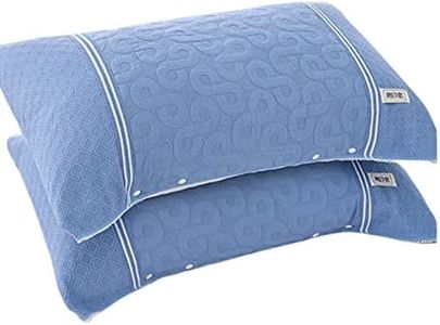 GDSCSKKS Adult Pillow Towel Cover, Pillow Cover with Snap Fastener, Adjustable Size (Color : Blue, Size : 2PCS)