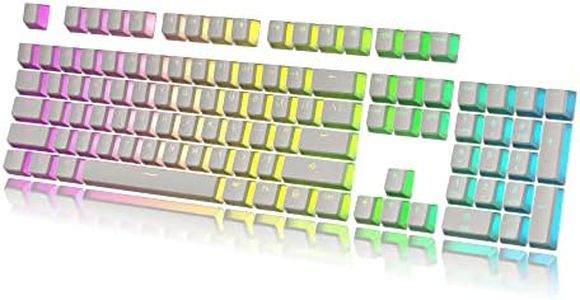 Pudding Keycaps Set | Doubleshot PBT Keycap Set | Full 108 OEM Profile Key Set | ANSI US-Layout | for Mechanical Keyboard | Compatible with Cherry MX, Gateron, Kailh, Outemu | White