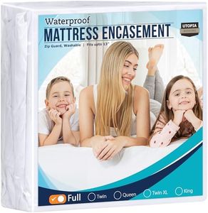 Utopia Bedding Zippered Mattress Encasement Full, 100% Waterproof Bed Bug and Dust Mite Proof Mattress Protector, Absorbent Six-Sided Mattress Cover