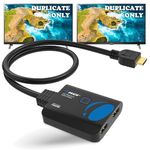Orei 4K HDMI Splitter 1 in 2 Out - 1X2 HDMI Splitter for Dual Monitors Ultra HD 4K@30Hz with [ 2ft HDMI Cable ], 3D & 1080P Support for Xbox, PS4, Blu-ray, HDT, Will not Extend Display Screen