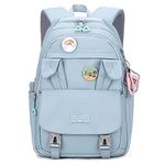 Makukke School Backpack for Women, Laptop Backpack 15.6 Inch College School Bag Anti Theft Travel Daypack Bookbag for Girls,Blue Backpack