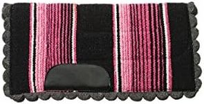 Weaver Equine 23" x 23" Pony Scalloped Navajo Horse Saddle Pad, Shock Absorbing Western Saddle Pad for Protection, Durable Equine Supplies, ‎Pink