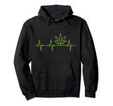 Cannabis Leaf Heartbeat 420 Weed Stoner Pullover Hoodie