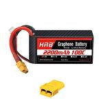 HRB 2S 2200mAh Lipo Battery 100C 7.4V XT60 Graphene RC Lipo Battery Compatible with RC Car RC Truck RC Boat RC Airplane RC Helicopter