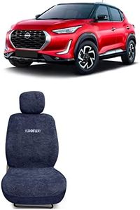 Kingsway® Towel Fabric Car Seat Covers Compatible with Nissan Magnite (Year 2020 Onwards), 100% Cotton, Grey Color, Complete Set of All Seats (Car Specific Front + Rear Seat Covers)