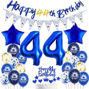 44th Birthday Man Navy Blue Balloons 44th Birthday Blue 44th Birthday Decoration Man Woman, 44th Balloons Navy Blue Silver for 44th Man Party Decoration, Birthday Decoration Men 44 Years Party