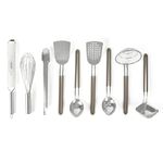 Martha Stewart 9-Piece Stainless Steel Prep & Serve Kitchen Gadget and Tool Set - Dishwasher Safe