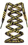 Teeoff Flat Printed Shoelaces,Shoe Laces for Sneakers, Designer Fun Shoestring (47.2", Yellow Line)