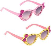 Kids Cat eye Sunglasses Combo For Baby Girls (AGE- 2+), Multi color (PINK & YELLOW)- Pack of 1