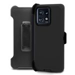 6goodeals Designed for Motorola Moto G 5G 2024 Case with Belt Clip, Holster Phone Case - Heavy Duty Protective Case with Built in Screen Protector (Black)