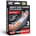 Mighty-X 100% Waterproof Cast Cover Arm Adult - [Watertight Seal] - 3 pack Reusable Cast Covers for Shower Arm