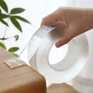 Double Sided Tape, Mounting Tape Heavy Duty, Nano Washable Reusable Clear Traceless Gel Grip Tape, Strong Sticky Removable Mounting Tape Heavy Duty for Car/LED Strip Lights/Wall/Home/Office/Christmas