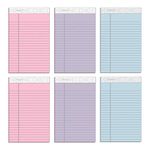 TOPS Notepads Prism, 5 x 8 Inches, Jr. Legal Rule, Assorted Colors: Pink, Orchid, Blue, Perforated, 50 Sheets, 6 Pack