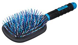 LeMieux Tangle Tidy Plus Horse Grooming Hair Brush in Blue with Ergonomic Grip Handle for Manes and Tails - One Size