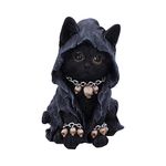 Nemesis Now Feline Cloaked Grim Reaper Cat Figurine, Polyresin, Black, 16cm