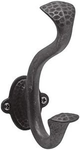 Hickory Hardware P2175-BI 5-1/16-Inch Signature Hook, Black Iron