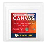 Atrangi Store Cotton Canvas Boards for Painting (3x3, 4x4, 5x5 Combo Pack of 9,White) (AT-APCB-P3-3x3-4x4-5x5)