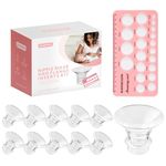 Flange Sizing Kit with 10PCS Flange Insert 13/15/17/19/21mm & Nipple Ruler,Flange Insert Silicone,Soft Flange Insert Kit for Breast Pump Replacement Accessories Compatible with 24mm Most Breast Pumps