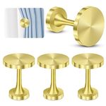 TOKPLNU Gold Curtain Holdbacks, 4 Pack Metal Curtain Tie Backs Hooks Decorative Medallion Wall Mounted Curtain Hold Back Modern Vintage Drapery Tiebacks Tassel Holder