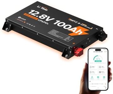 LiTime 12V 100Ah Slim LiFePO4 Battery-2.36" Ultra-Thin Design, Built-in 100A BMS with Low-Temp Protection, Fits into Tight Spaces, Ideal for RV, Solar & Marine Use (1)