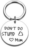 HZJ-AIGO Funny Gifts for Teenage Boys Girls, Love Mum Keychain,Novelty Gifts for Boys Girls,Stocking Fillers for Teenage Boys Girls(Silver)