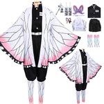 Antsparty Anmie Cosplay Costume Set for Kids Adults, Kimono Cosplay Outfits Anmie Cosplay Cloak for Halloween Carnaval Pretend Play Fancy Dress