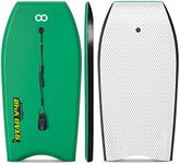 WOOWAVE Bodyboard 33-inch/37-inch/42-inch Premium IXPE Body Board with Coiled Wrist Leash, Super Lightweight EPS Core and HDPE Slick Bottom, Perfect Surfing for Kids Teens and Adults(37 inch, Green)