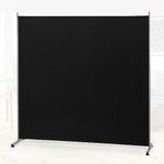 RANTILA Single Large Panel Room Divider, Privacy Screen for Office, Partition Separators, Freestanding Divider 71''W x 71''H, Black