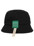 FabSeasons Kid's Cotton Bucket Cap (HK69black_Black_3 Years-8 Years)