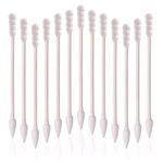 800pcs Cotton Swabs, Double Tipped Cotton Buds with Paper Stick, 4 Packs of 200 Pieces, Spiral +Pointed Shape