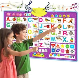 QUOKKA Alphabet Poster Educational Toy for 3-4 Year Old – ABC Learning Wall Chart for Toddlers – Interactive Speech Therapy Game for Kids 5-6-7 yo – Talking for Girl & Boy