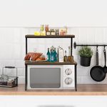 Urban Decor Metal Microwave Stand | Microwave & OTG Stand for Kitchen Counter|Double Platform for Extra Storage Rack