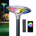 hardoll 800W Solar Light Outdoor UFO for Home Garden LED Waterproof Lamp(Warm White &Cool White+RGB-App Intelligent Control)