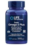 Life Extension Super Omega-3 Plus EPA/DHA Fish Oil, Sesame Lignans, Olive Extract, Krill & Astaxanthin - Heart, Brain & Joint Health Support - Gluten-Free, Non-GMO - 120 Softgels