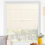 CHICOLOGY Magnetic Roman Shades, Fabric Window Treatment It's Perfect for Dining Room/Bedroom/Kitchen/Office and More, 36" W X 64" H, Runway Cream (Light Filtering)