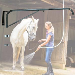 Swinging arm Horse Wash Attachment - Wall-mounted Spray Boom Preventing Tangling and Trampling While Washing Your Horse. Hose Not Included, Fits Standard Garden Hose