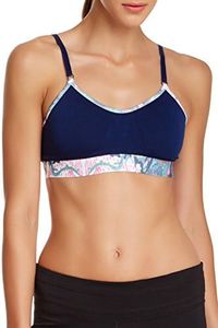 Balanced Tech Printed Performance Seamless Sports Bra - Blue Wrap - Small