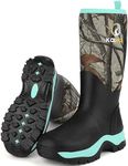 Kalkal Rubber Boots for Women, Insulated Waterproof Womens Hunting Boots, 6mm Neoprene Camo Hunting Boot Tall Rain Boots for Women Mud Working Gardening Farming