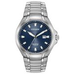 Citizen Mens Paradigm Eco-Drive Watch 43mm Silver-Tone Super Titanium Case and Bracelet with Blue Dial (BM7431-51L)