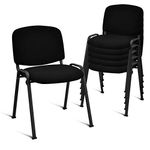 HAPPYGRILL Waiting Room Chairs, Stackable Conference Chairs with Metal Frame, Padded Cushion,Ergonomic Design, Guest Reception Chairs Set for Office, Reception Room, Conference Room, Events (5-Pack)