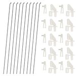 10 PCS 0.047x10.24" Steel Pushrods And 10 PCS Nylon 0.79x0.43" Lock on Control Horns 4 Holes for RC Airplane Model Aircraft DIY Parts