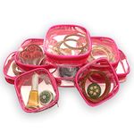 Ankit Traders Makeup Plastic Travel Pouch Cosmetic Necklace Kit for Women's 9x7x4 cm (Pink) Medium