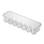 iDesign 70730 Fridge/ze Binz Egg Holder, Storage Box for 14 Eggs, Made from BPA- Plastic, Clear