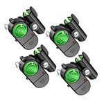 Bumdenuu New 4Pcs Fishing Bite Alarm, Sensitive Electronic Fishing Alarms Indicator, Sound Bite Alert with LED Lights