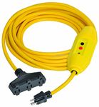 Electriduct GFCI Power Extension Cord 3 Outlets UL Outdoor Waterproof 15 Amp 12 Gauge Auto Reset GFI Adapter - 25FT Cord