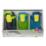 Contigo Kids Autoseal Gizmo Water Bottles, 14oz (Nautical/School boy/Granny Smith)