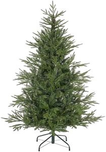 HOMCOM 5ft Artificial Christmas Tree with 1724 Tips, Metal Base, Realistic Hinged Xmas Tree, Easy to Assemble, Green