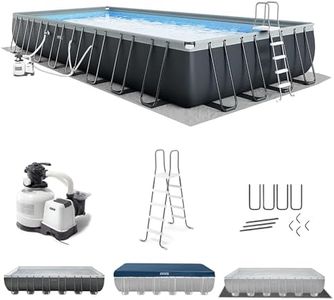 INTEX 26373EH Ultra XTR Deluxe Rectangular Above Ground Swimming Pool Set: 32ft x 16ft x 52in – Includes 2800 GPH Sand Filter Pump – Easy Assembly